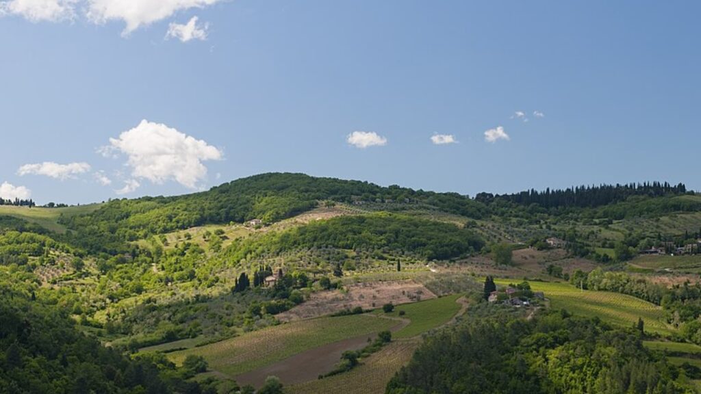 Vista de Toscana na Itália 